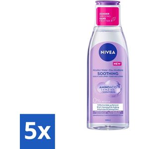 5 x NIVEA - Micellair Water - Gevoelige Huid - Anti-Restant - Verwijdert Waterbestendige Make-up - 200 ml - Anti-residu - Parfumvrij - 3-in-1 Reiniging