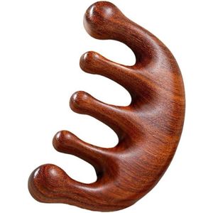Houten Scalp Massager en Hoofdhuidmassageset - Duurzame Massagekam met Brede Tanden voor Haarverzorging