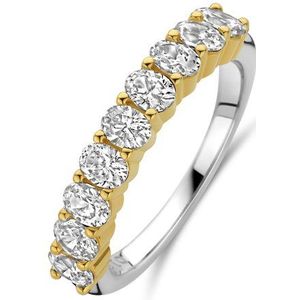 TI SENTO Dames Ring - 925 zilver - Zirkonia met geel verguld - Maat 16.50 mm / maat 52 - 12339ZY