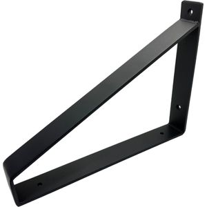 Maison DAM - Plankdrager klassiek - Wandsteun – Voor een plank 30cm – Mat zwart - incl. bevestigingsmateriaal + schroefbit