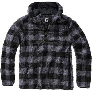 Brandit Teddyfleece Worker Pullover Zwart-Grijs Sweater