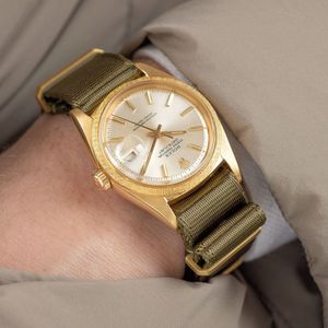 B&S Nylon Horlogeband Luxury - Deluxe Nato Olive Drab Green Mat Goud - 20mm