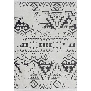 Kayoom Agadir 80 x 150 cm Vloerkleed Wit / Zwart