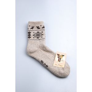 Mongolian Made - Wollen sokken - 100% Schapenwol - Maat 34-45 - Patroon - Sokken Heren/Dames - Zelfreinigend - Naadloos