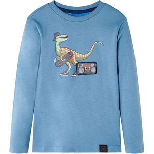 vidaXL - Kindershirt - met - lange - mouwen - 104 - medium - blauw