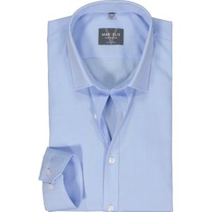 MARVELIS super slim fit overhemd - mouwlengte 7 - popeline - lichtblauw - Strijkvriendelijk - Boordmaat: 41