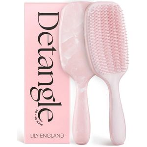 Detangling Hair Brush for Curly Hair - Pain-free Curling Brush for Wet and Dry - Flexible Bristles and Easy Grip