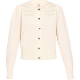 MYMO - Gebreid Vest - Wit - Effen - Lange Mouw