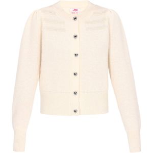 MYMO - Gebreid Vest - Wit - Effen - Lange Mouw