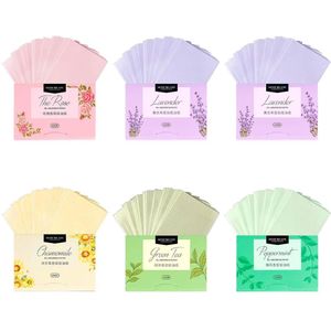 TRANKIELO® - Vloeipapier Set van 600 – Olie-absorberend, Cosmetisch en Biologisch Afneembaar – Verrijkt met Lavendel, Groene Thee, Kamille, Rozenolie