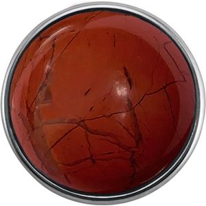 Quiges - Dames Click Button Drukknoop 18mm Natuursteen Rood - EBCM224