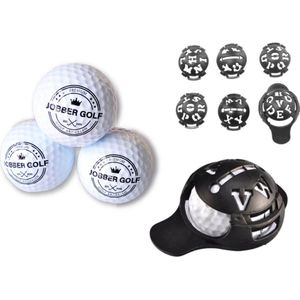 Jobber Golf - 3 golfballen + bal marker - Inclusief stift