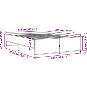 vidaXL-Bedframe-bewerkt-hout-metaal-sonoma-eikenkleurig-120x200-cm