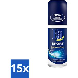 Fa - Sport - Deodorant Roller - Energizing Fresh - 50 ml - Bulkverpakking - 15 stuks