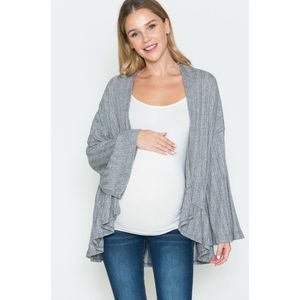 Geplooide kimono vest Querencia, beige Maat: S