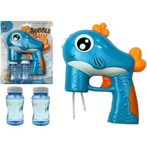 Bellenblaas pistool - dolfijn - met 2 flesjes vloeistof - blauw