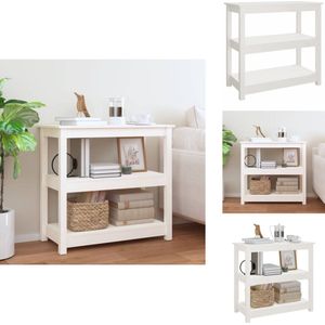 vidaXL Wandtafel - Wandtafels - Consoletafel - Houten Wandtafel - Wandtafel 80x40x74 cm massief grenenhout wit