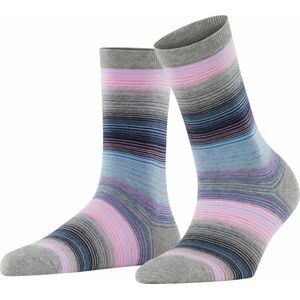 Burlington Stripe damessokken - grijs (light grey) - Maat: 36-41