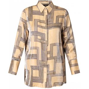 YEST Bibiana Tops - Dark Sand/Dark Navy - maat 42