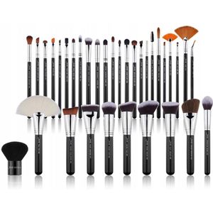 Jessup 34 Make-up Kwasten Set Zwart/Zilver T313