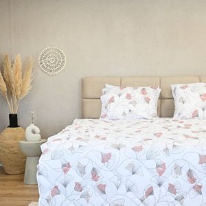 HappyBed - Wasbaar Dekbed - 240x200 - Hoesloos Dekbed met Print - Pink Stems