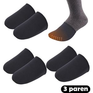 Neopreen Teenwarmers 3 Paar – 3mm Thermische Teenhoezen voor Winter – Waterdicht & Winddicht Teen Beschermende Sokken voor in Schoenen – Wasbaar & Herbruikbaar (L, Zwart) – ANMI