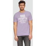 T-shirt - Katoen - Heren - Normale Pasvorm - Ronde Hals - Vlamgarentextuur