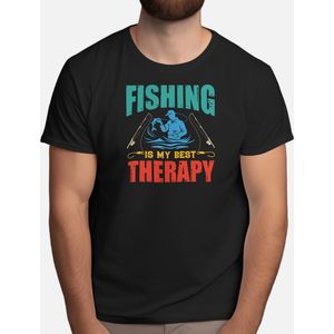 Fishing is My Best Therapy - T Shirt - Fishing - Gift - Cadeau - Angling - Fisherman - CatchOfTheDay - Vissen - Hengelsport - Visser - VangstVanDeDag - Vliegvissen