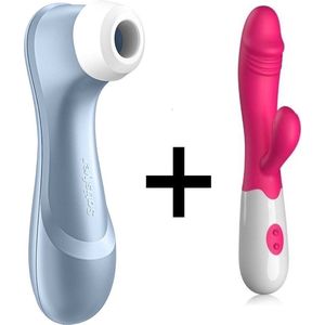 Satisfyer Pro 2 Blauw met Easylove Tarzan Vibrator - Combinatie Voordeel Set