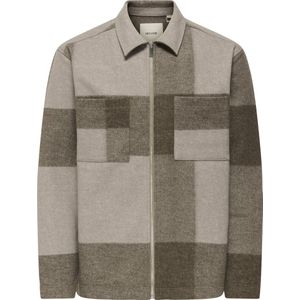 ONLY & SONS ONSWAKE CHECKED ZIP OVERSHIRT Heren Overhemd - Maat S