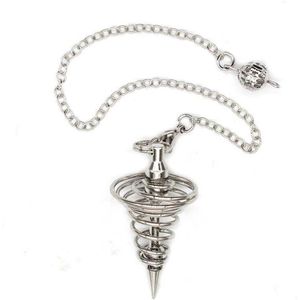 Pendelsteen - Waarzeggerij - Spirituele schroef - Spits - Reiki - Chakra - Accessoires - Amethyst - Amulet - Zilver Kleur