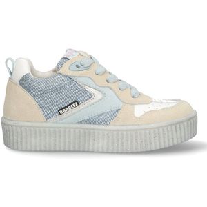 Braqeez 425231-927 Meisjes Lage Sneakers - Blauw - Leer - Veters