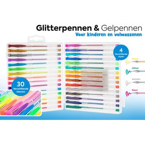Grafix Gelpennen | 30-delig | Glitter effect | metallic effect | Neon effect | Pastel effect | gelpennen voor kinderen - Tekenen voor kinderen