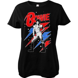 David Bowie Damen Lightning Bolt Girly Tee PS-5-DBO004-H75-13 Black-S