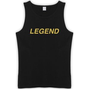 Zwarte Tanktop sportshirt met Gouden “ Legend �“ Print Size XXXL