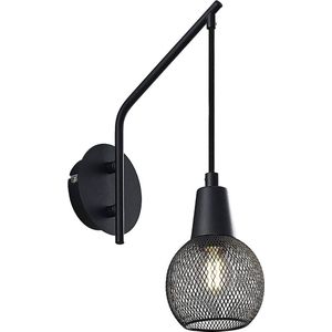 Lindby - wandlamp - 1licht - ijzer - H: 35 cm - E14 - zwart
