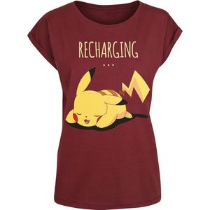 Pokémon - Pikachu - Dames T-shirt - Bordeaux