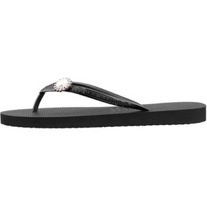 Dames slippers - Zwart - afneembare steen