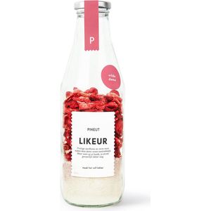 Pineut ® Likeur Aardbei - Likeurfles 750 ML - Wilde Dame - DIY Pakket - Aardbeien Cocktail Maken - Likeurdrank Jenever of Wodka - Origineel Cadeau - Feestelijk & Gezellig Genieten