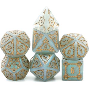 Lapi Toys - Dungeons and Dragons dobbelstenen - D&D dobbelstenen - D&D polydice - 1 set (7 stuks) - 25 mm - Wit