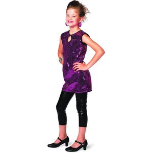 Gala jurkje meisje met paarse pailletten Maat 164