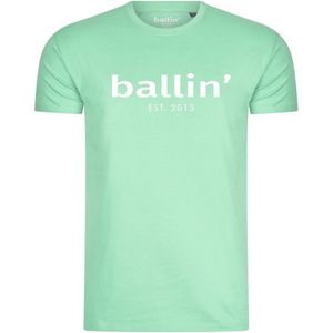 Heren Tee SS met Ballin Est. 2013 Regular Fit Shirt Print - Groen - Maat S