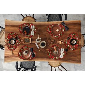 Placemat organisch - Placemats organic - Onderleggers - Puber - Aardbei - Fruit - Patroon - 6 stuks