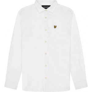 Lyle & Scott - Slim-Fit Overhemd - Wit - Katoen en Elastaan