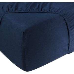 Hoeslaken flanel - 100% katoen - 180x200 - navy blauw