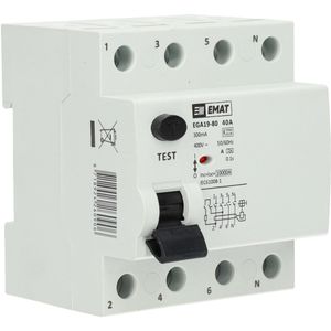 EMAT aardlekschakelaar 4-polig 40A 300mA type A (85002006)