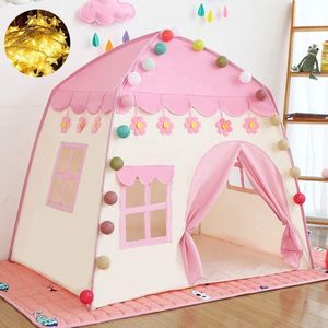 Speeltent - Sterrenverlichting Prinsessenslot Tipi Kinder Speelhuis Roze