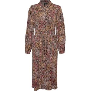 VERO MODA VMLOTUS L/S SHIRT DRESS WVN GA BTQ Dames Jurk - Maat L