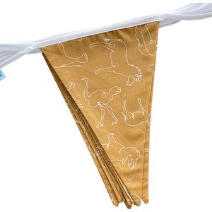 BINK Bedding Stoffen Slinger - Vlaggenlijn Savanne model XL (7.5 mtr, 15 vlaggetjes) - slinger van stof - katoen - feest - decoratie - party - kinderkamer decoratie - vlaggenlijn van stof - handgemaakt & duurzaam