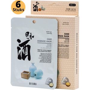 Mitomo Sake Gezichtsmasker - Gezichtsmasker Verzorging - Face Mask Beauty - Face Mask Japans - Gezichtsverzorging Dames - Japanse Gezichtsmaskers - Rituals Skincare Sheet Mask - 6 Stuks